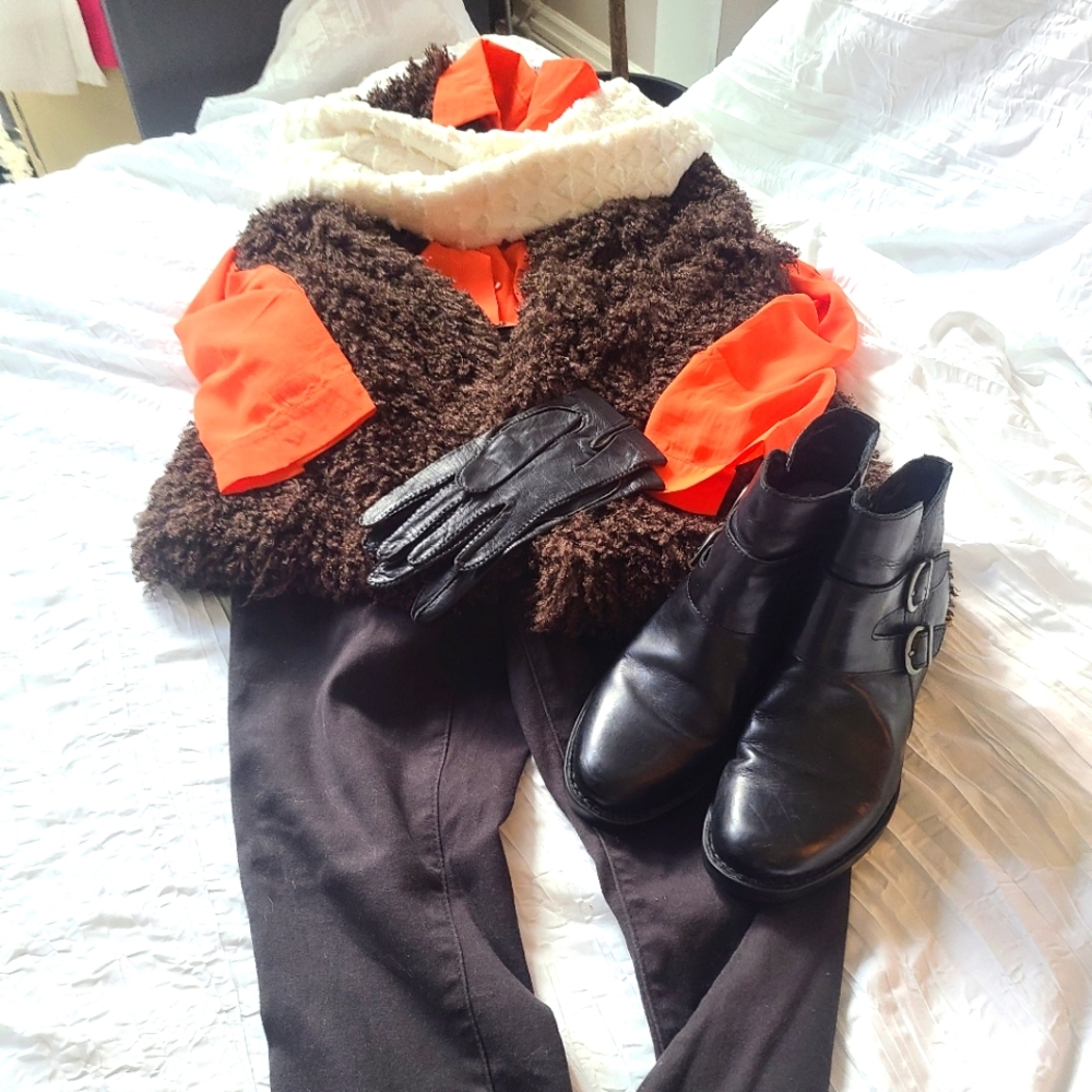 Chocolate Tibetan Shaggy Faux Fur Women's Vest. Boho or a classic